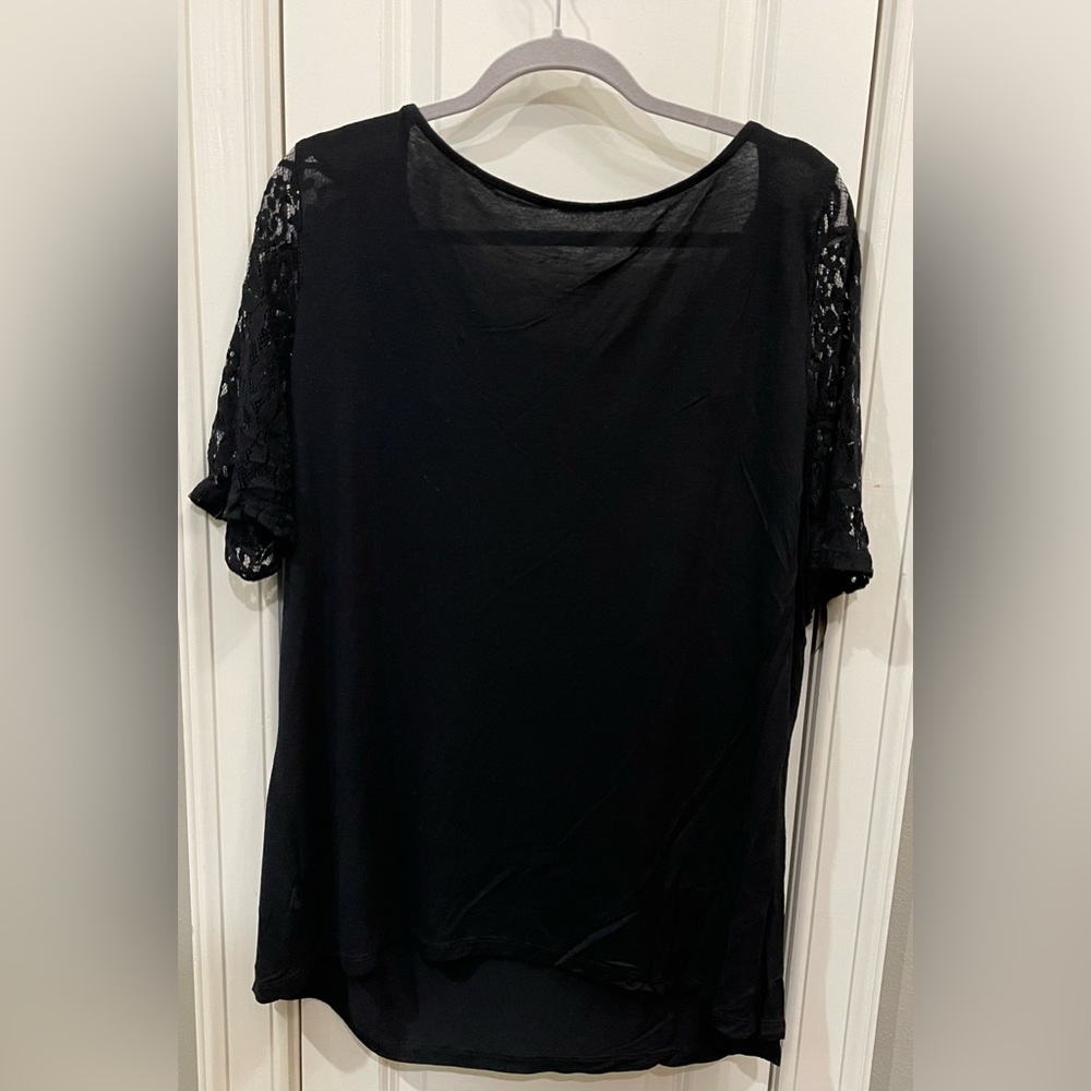 Lane Bryant Black Lace Tee size 22/24